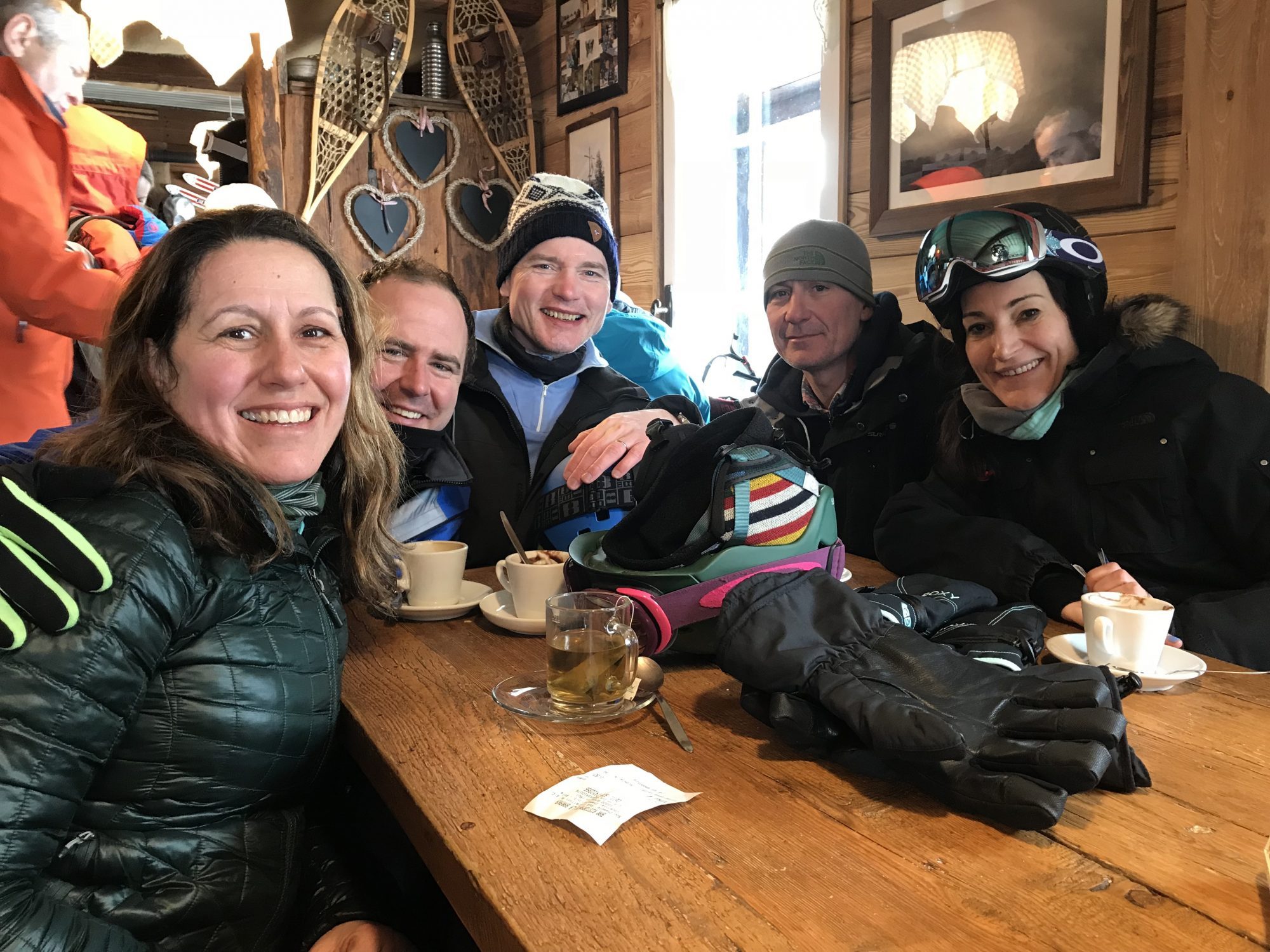 Having a hot chocolate up the mountain at La Baraka, next to the arrival of the quad Chamole chairlift. Photo by: The-Ski-Guru.