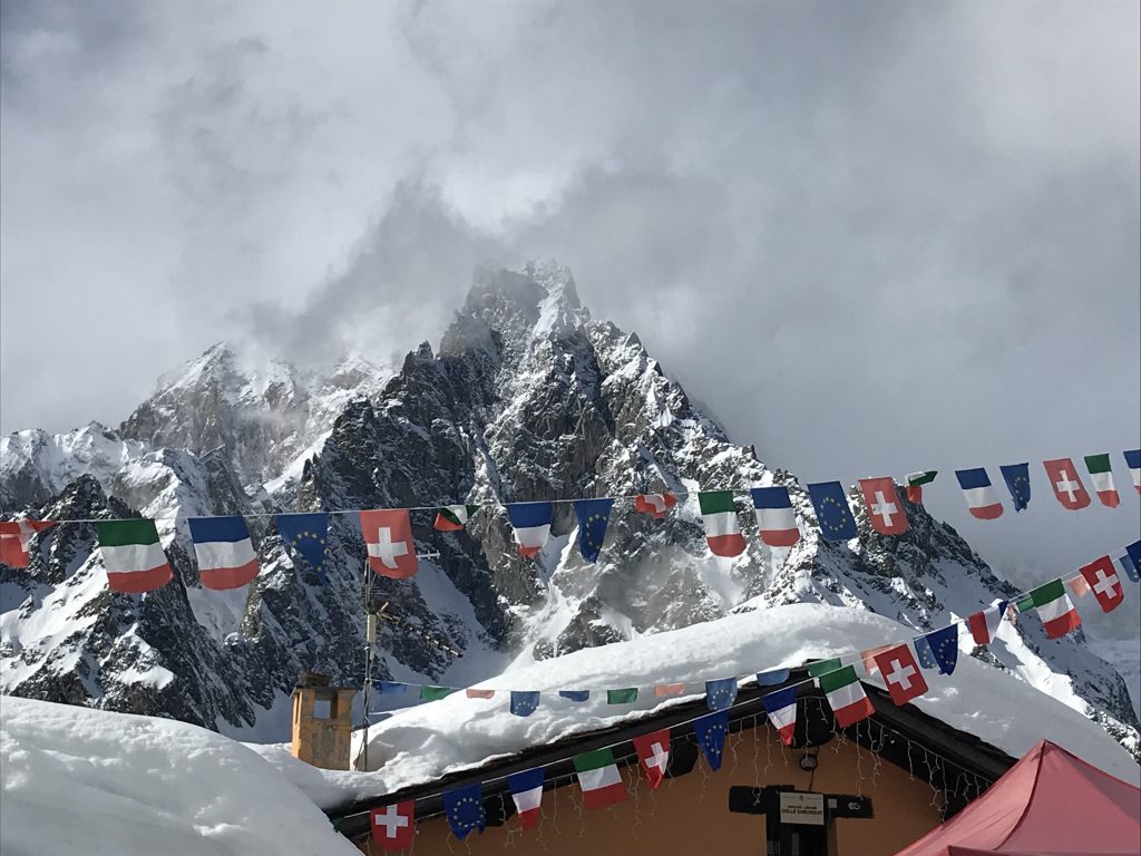 Maison Vielle with the Mont Blanc in the backdrop - the place to eat in the mountain- Photo credit: The-Ski-Guru. A Foodie Guide to on-Mountain Dining in Courmayeur.