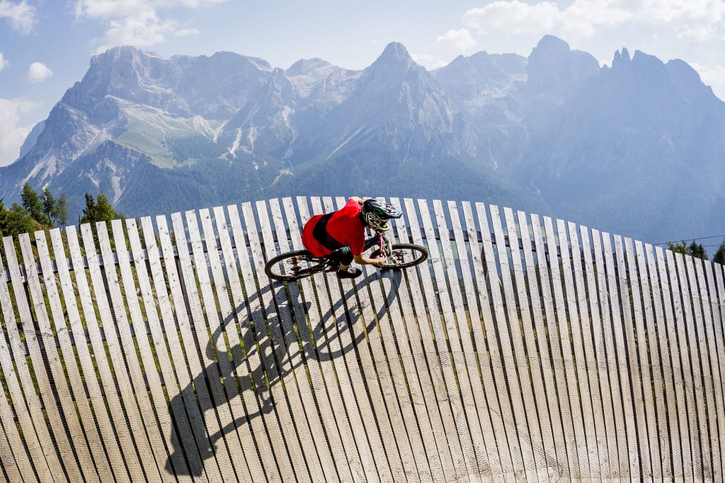 San Martino di Castrozza - Passo Rolle - Tognola - San Martino Bike Arena Fototeca Trentino Sviluppo S.p.A. - FOTO DI Roberto Bragotto. San Martino di Castrozza - Passo Rolle - Tognola - San Martino Bike Arena Fototeca Trentino Sviluppo S.p.A. - FOTO DI Roberto Bragotto. Trentino offers 8,000 kilometres of biking trails and eight downhill bike parks.