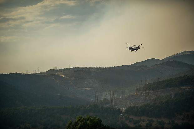 Colorado wildfire at Lake Christine. 