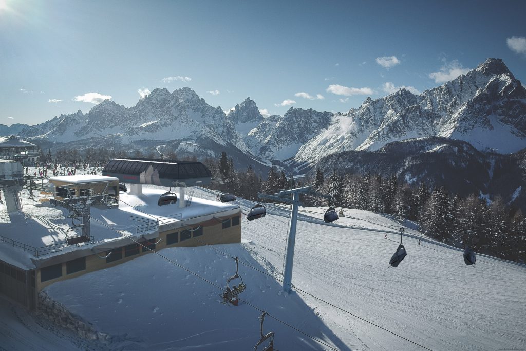 Dolomiti Superski- 3 Zinnen Dolomiten- New Chairlift Mittelstation-Helm. Photo credit: Dolomiti Superski. 90 million Euro investment for the 2018-19 ski season.