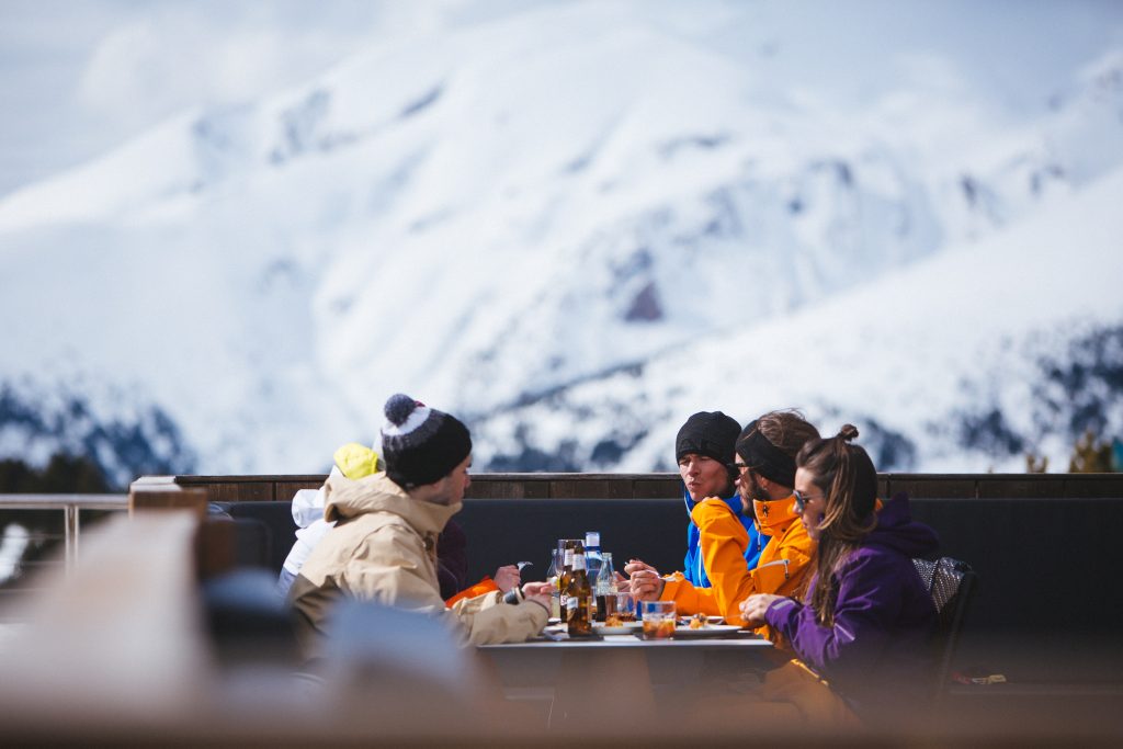 Enjoying lunch at the Arroceria- highly recommended. Photo: Grandvalira Resorts. 