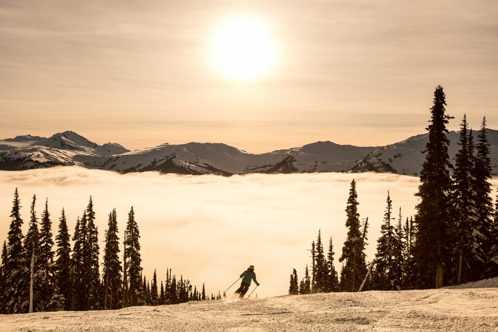 Whistler- The effect that looks like a sea of clouds- Photo by Paul Morrison - Whistler Blackcomb - Vail Resorts. New investments in Whistler Blackcomb to enhance the guest experience will be ready for the 2018-19 ski season