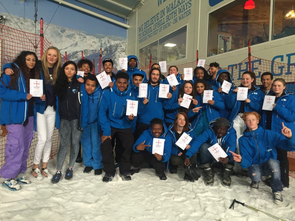 Skiworld has raised a massive £50,000 to Snow-Camp, a snow sports charity in the UK. Photo: Snow-Camp/Skiworld.