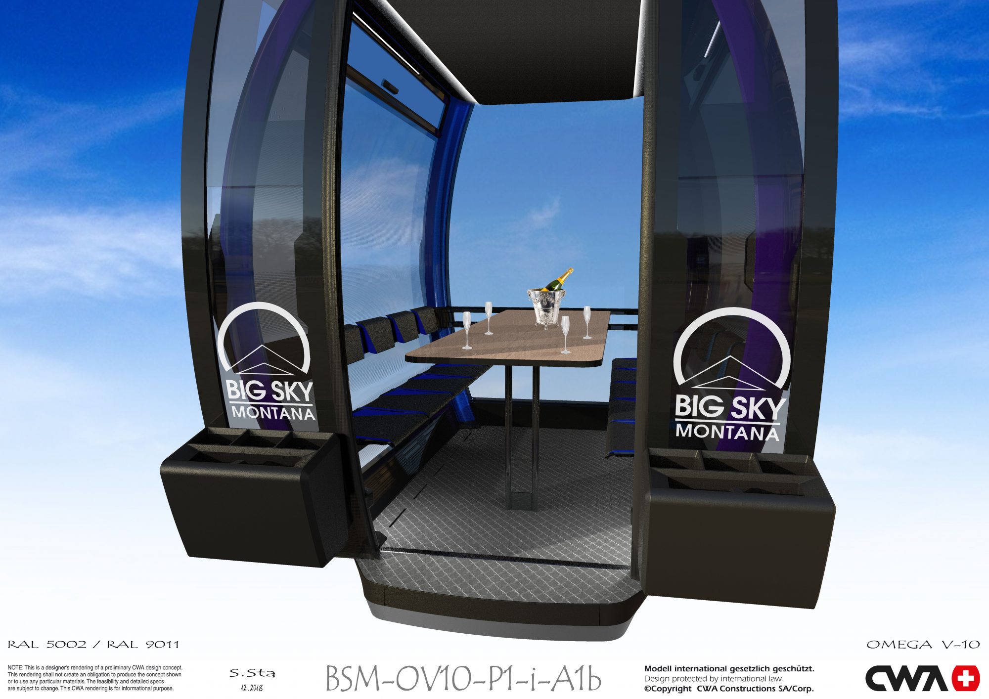 Two Omega V gondolas will be dedicated Dining Cars, allowing guests to sit around a table installed in the cabin for a premier dining experience, proving to the the smallest restaurant in North America. Big Sky photo. World’s Most Technologically-Advanced Chairlift Debuted at Big Sky Resort.