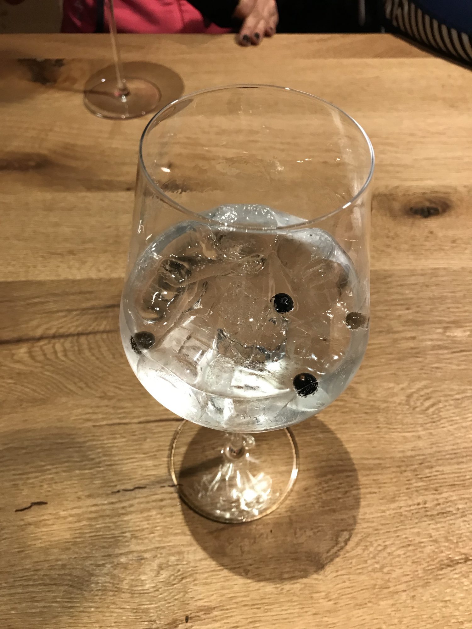 Another picture of my glass of gin 8025 at Baita Sofie Seceda. Photo: The-Ski-Guru. Lunch at Baita Sofie in Seceda, Val Gardena, Dolomiti Superski, Sudtirol.