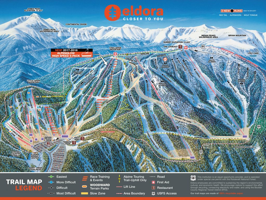 Eldora Mountain Resort ski map. Eldora Mountain’s Expansion is approved by Gilpin County.