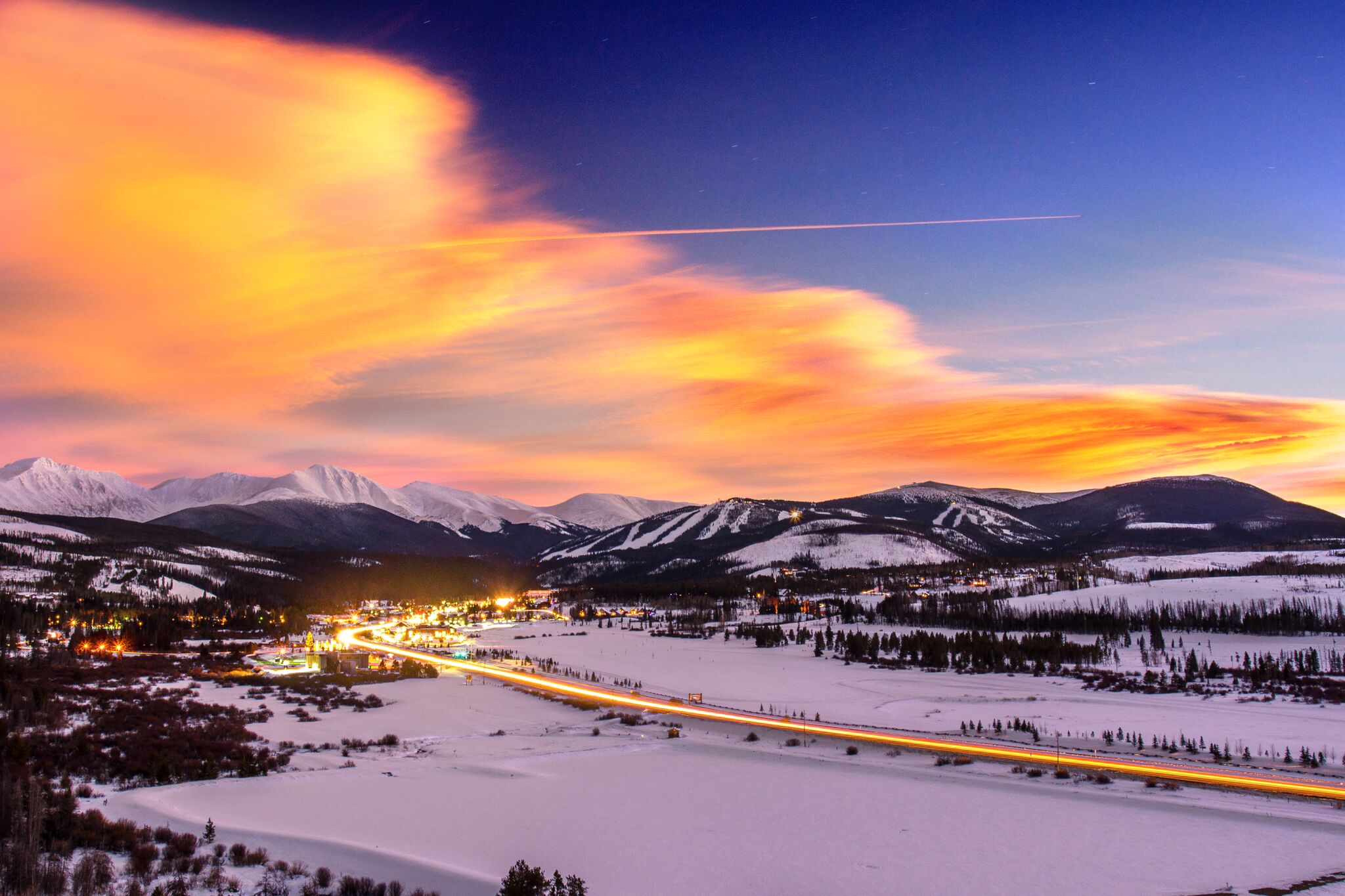 Sunset in Winter Park. Alterra Mountain Company Announces $181 Million in Capital Improvements for the 2019/2020 Winter Season.