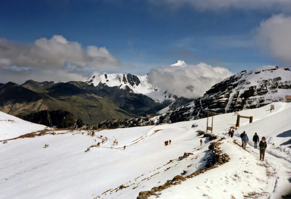 Chacaltaya Ski Resort in Bolivia. Chacaltaya Ski Resort is not Operating due to the Retreat of a 18,000-year-old glacier.