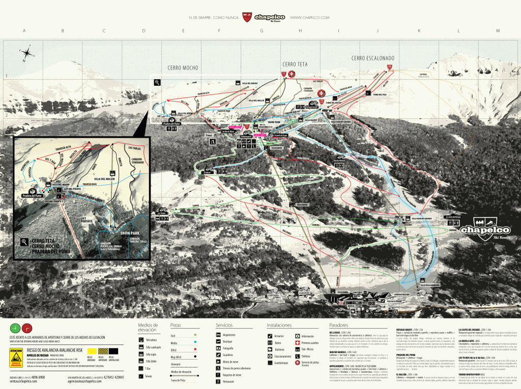 Chapelco ski map. Today opens Chapelco #AbreChapelco.