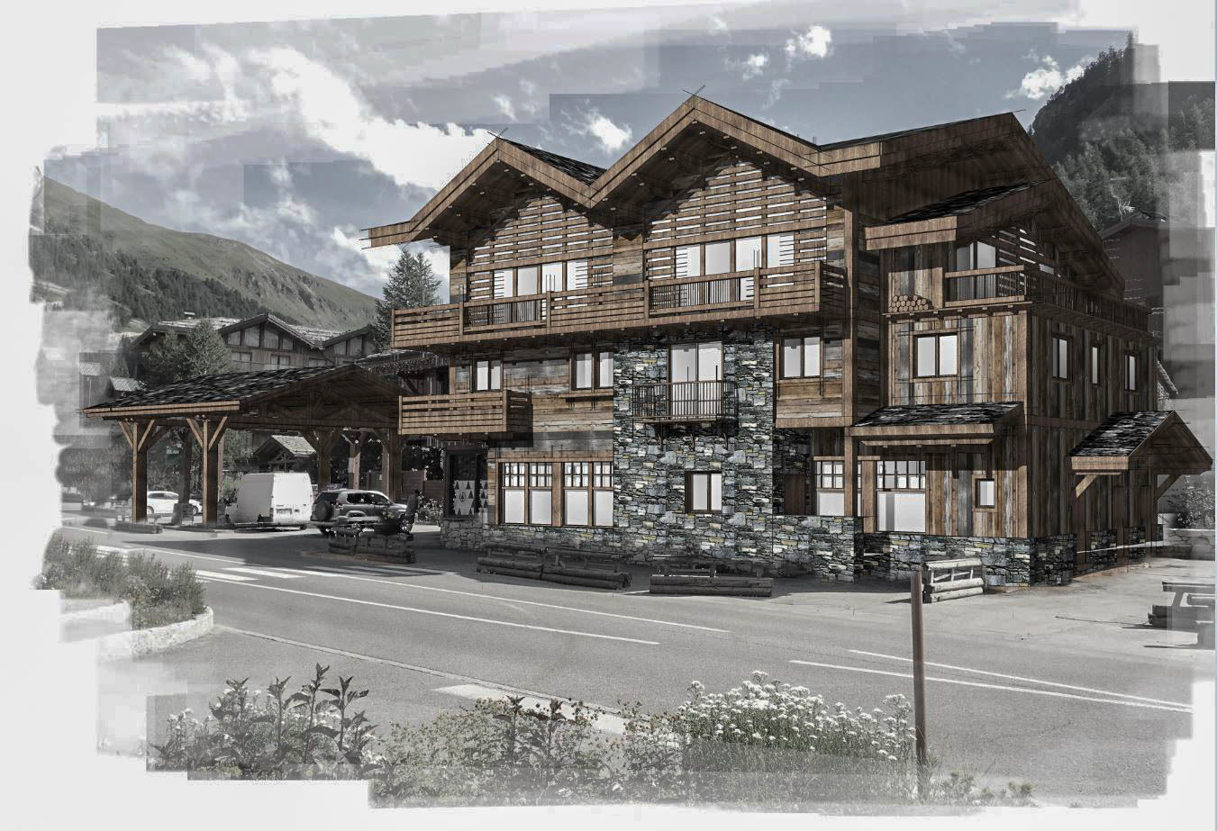 Render of the Val d'Isère apartments. How to buy a home in the mountains. 