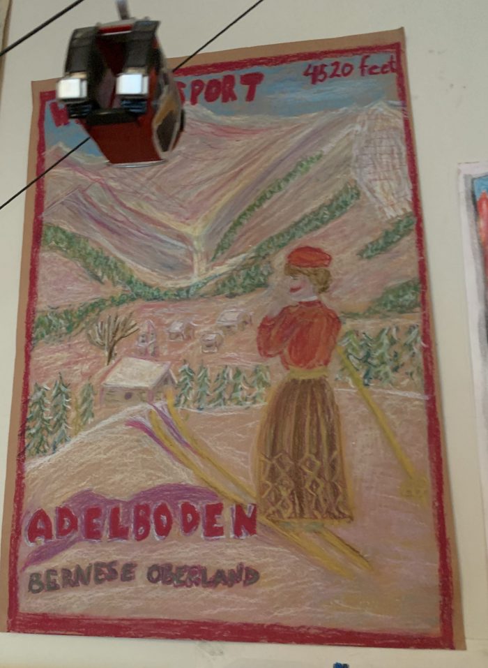 Another oil pastels poster- Adelboden. The Art of the Mountains.