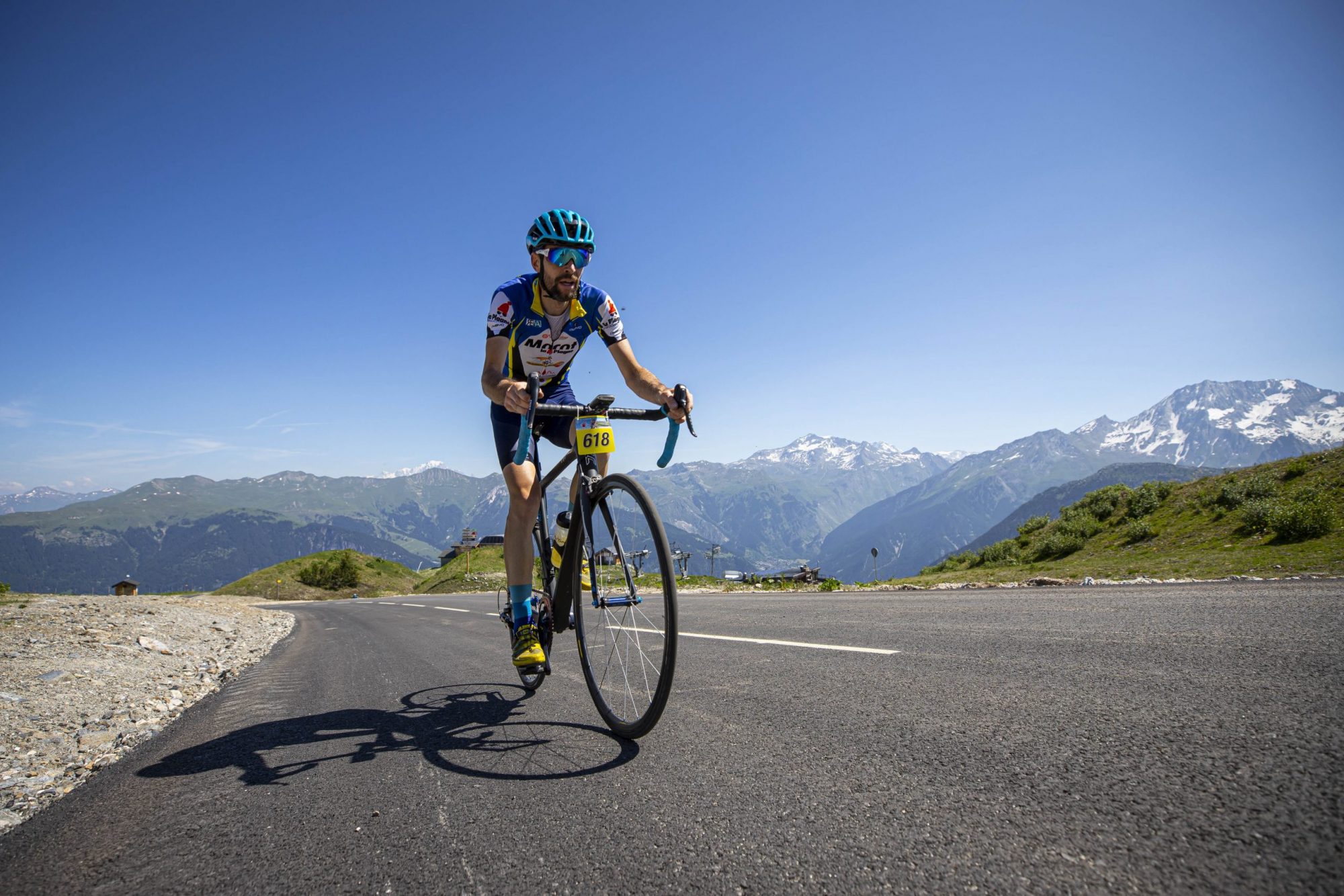 Copyright: Courchevel Tourisme. Cycling with views of the Montre Loze. Courchevel’s plans to reopen in the summer season.