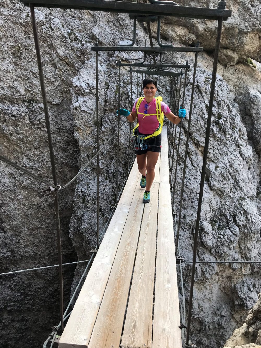 Crossing the Tridentina bridge on the via ferrata of same name. Photo: Claudia Rier/IDM Sudtirol. A Must-Read Guide to Summer in South Tyrol.