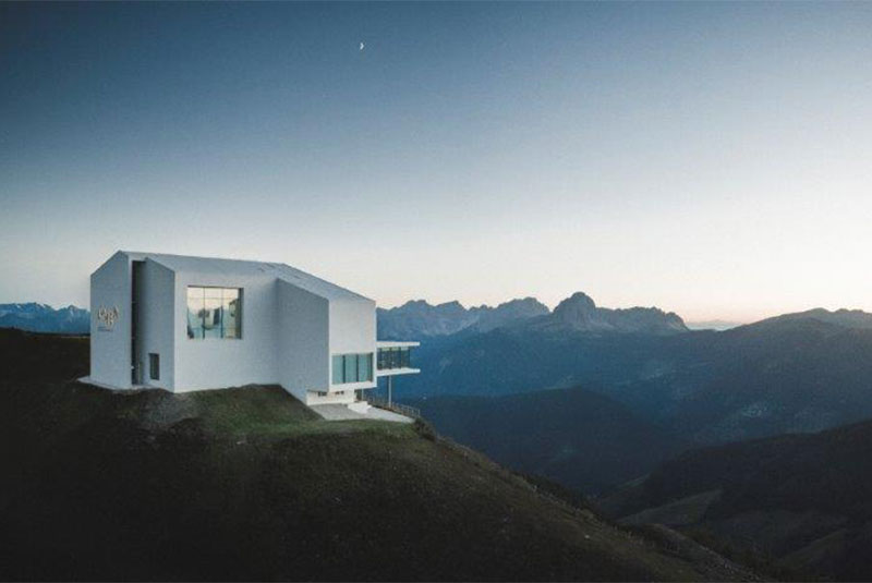 Exterior of the Lumen Museum, the newest museum addition in the top of the mountain of Kronplatz, otherwise known as Plan de Corones. Photo: Lumen. A Must-Read Guide to Summer in South Tyrol.