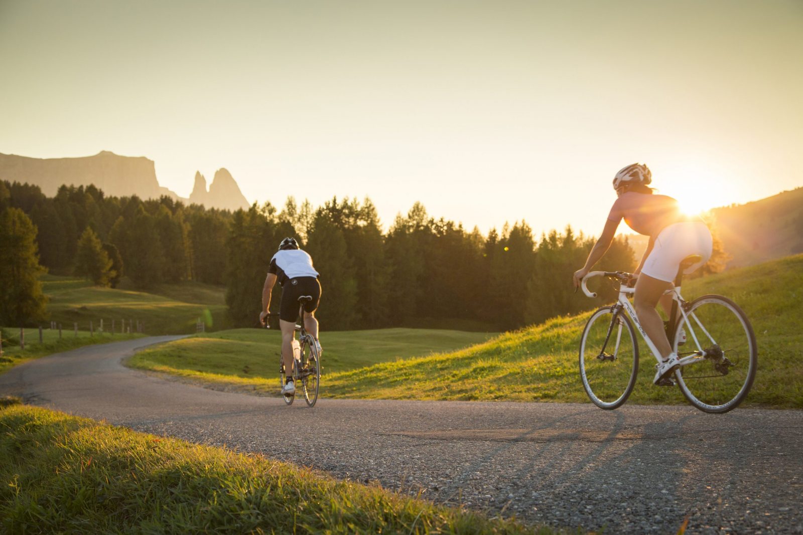 Photo: IDM South Tyrol / Daniel Geiger . A unique experience for passionate cyclists is an evening bike tour over the Alpe di Siusi, the largest alpine pasture in Europe. A Must-Read Guide to Summer in South Tyrol.