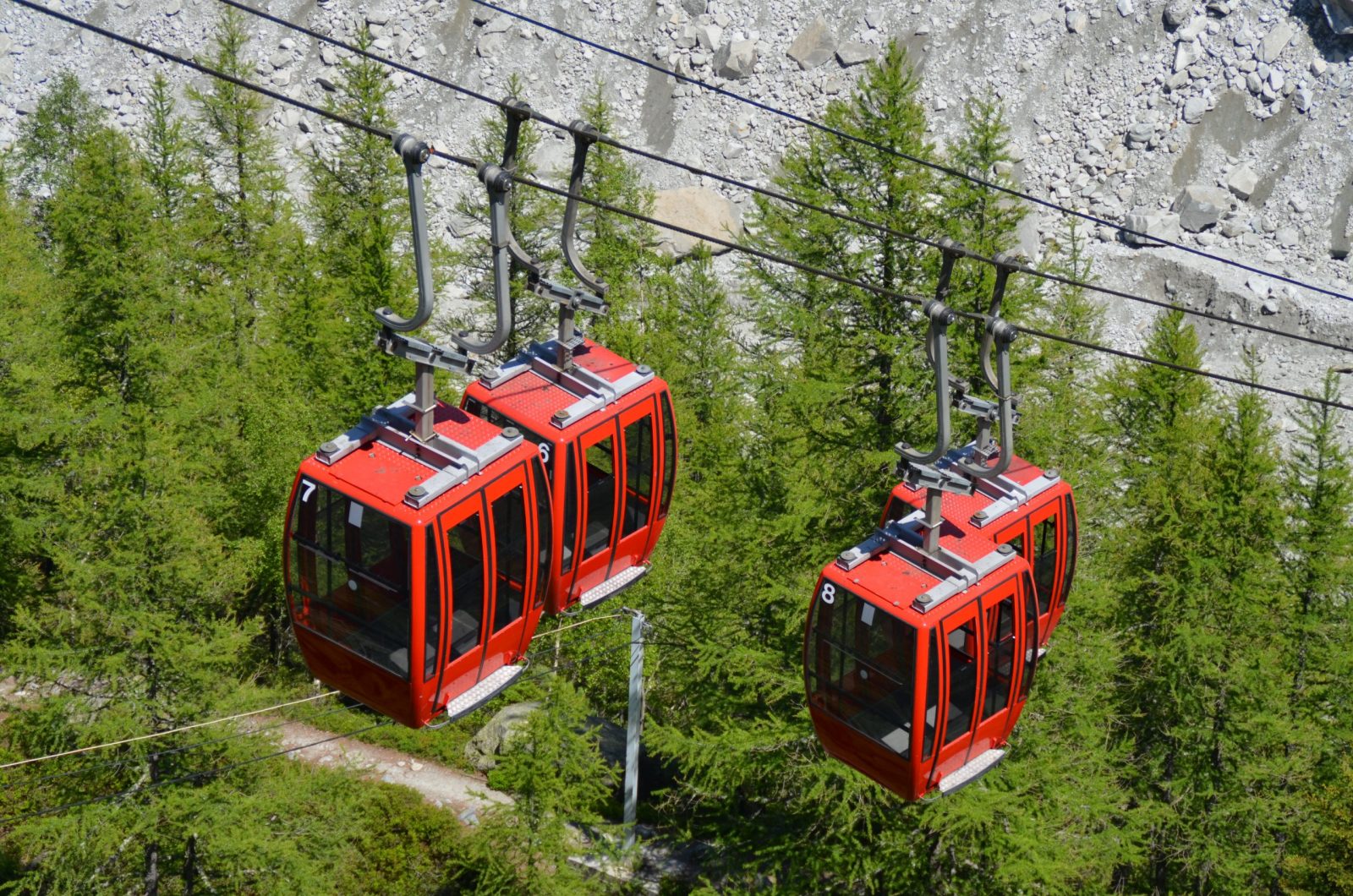 The telecabine at the Mer de Glace. You can go down the stairs to better appreciate how fast the glacier is melting. Compagnie du Mont Blanc. Must-Read Guide to Chamonix.