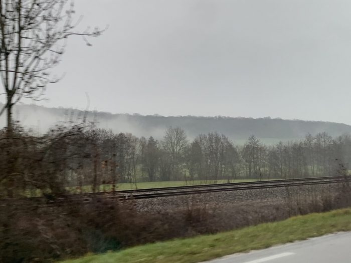 Going on the National Route from Chaumont to the A31, just before Langres. Our Winter Gate-away to the Mountains - no skiing included.