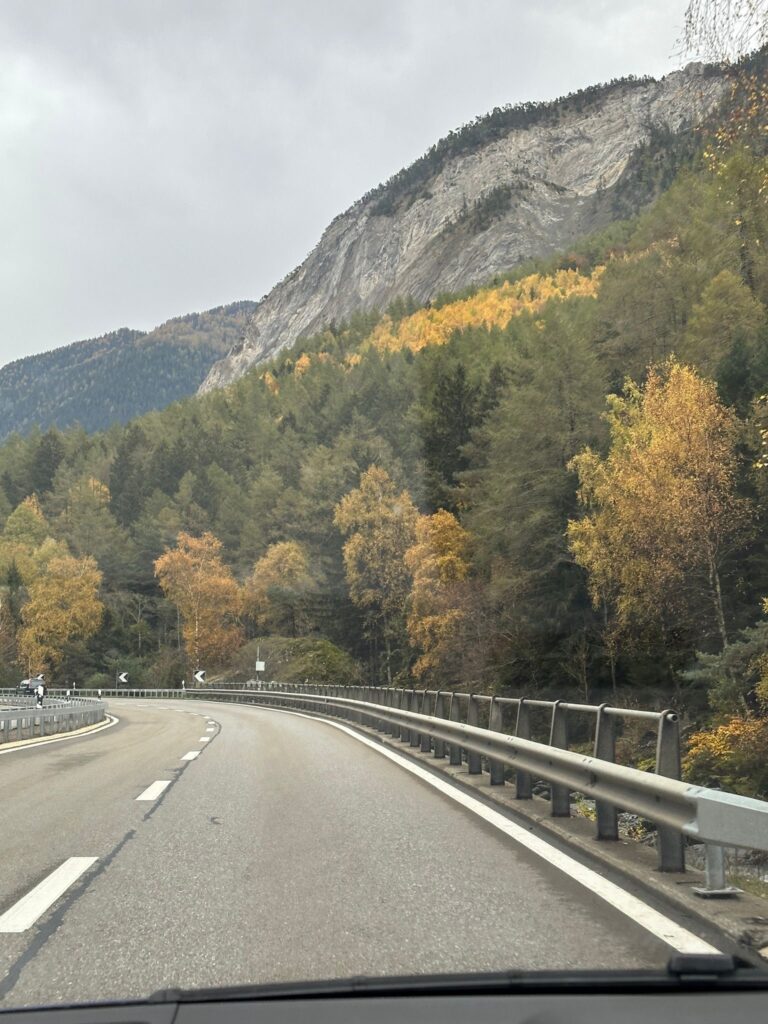 Driving towards Martigny - Photo. The-Ski-Guru. The Mont Blanc Tunnel will be closed till 16th December