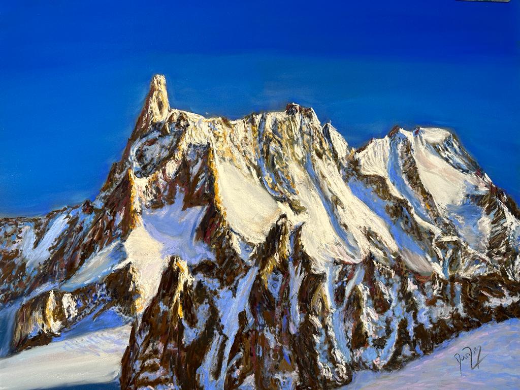 The Dent du Géant, a Soft Pastels Painting by Martina Diez-Routh. Check it out in the shop here. 