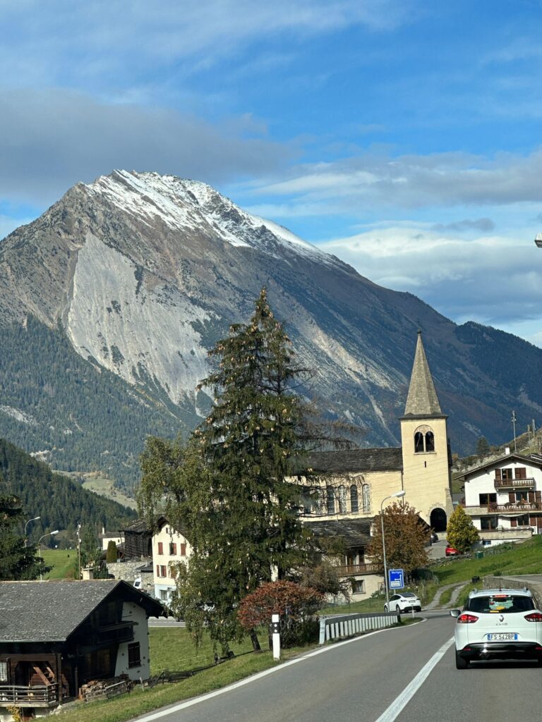 A view when coming down on the Swiss side from the Gd St Bernard Tunnel. Photo: The-Ski-Guru. Using the Grand St Bernard Tunnel as the Mont Blanc Tunnel is closed till 18th December.