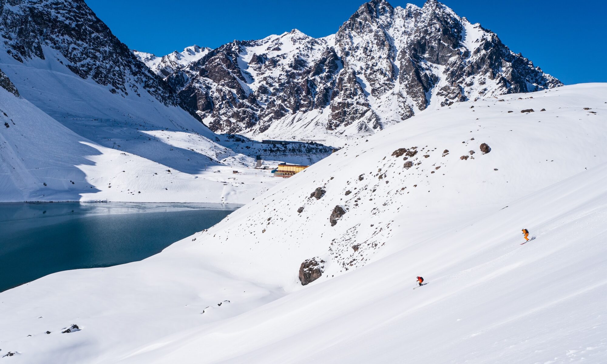 Skier off-piste in Portillo. Photo by Liam Doran. Courtesy Ski Portillo.