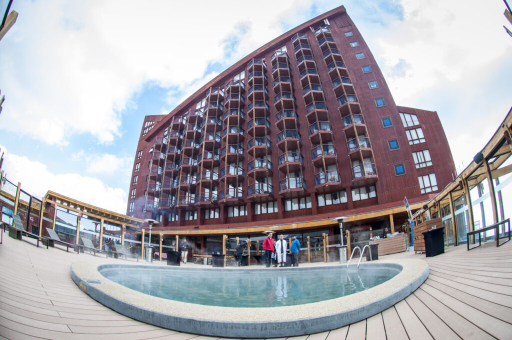 Hotel Puerta del Sol, the biggest of the hotels in Valle Nevado. Photo courtesy Valle Nevado.