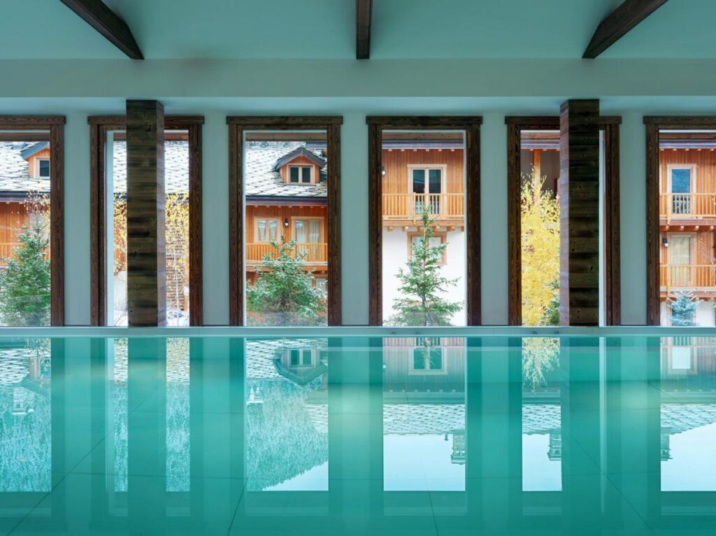 The interior pool at the Montana Lodge & Spa. Book your stay here. 